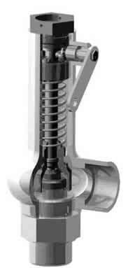 Клапан предохранительный пропорциональный тип 781 пружинный, угловой, резьбовой. Вид общий.